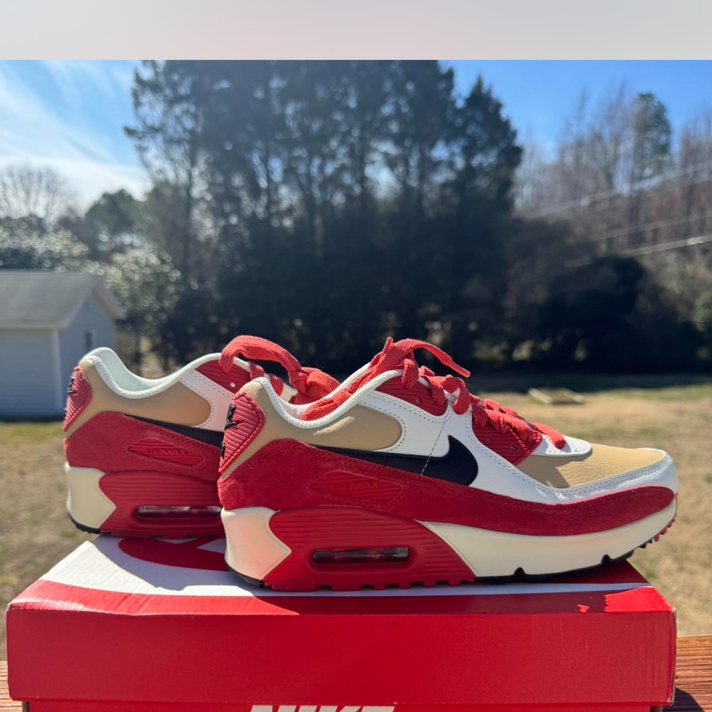 Nike Air Max 90 Red and Cream Sneakers